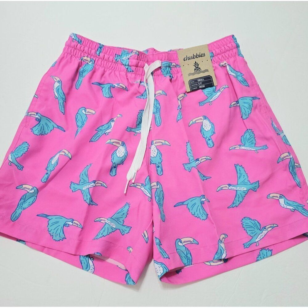 New Chubbies XL, XXL Men's 'Toucan Do Its' Stretch 5.5" Classic Swim Trunks